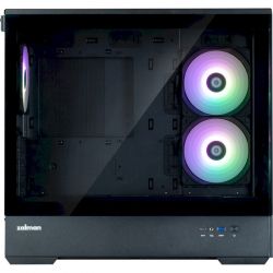 Корпус Zalman P30 V2, Black, Mini Tower, без БП, для Micro ATX / Mini ITX, 1xType-C / 1xUSB 3.0, макс. CPU - 173 мм / VGA - 420 мм, 3x120 мм ARGB, боковая и передняя панели из закаленного стекла - Картинка 2