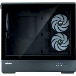 Корпус Zalman P30 V2, Black, Mini Tower, без БП, для Micro ATX / Mini ITX, 1xType-C / 1xUSB 3.0, макс. CPU - 173 мм / VGA - 420 мм, 3x120 мм ARGB, боковая и передняя панели из закаленного стекла - Картинка 3