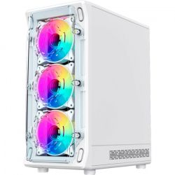 Корпус GameMax Starlight 2 AW, White, без БП, Mid Tower, для ATX / MicroATX / Mini-ITX, 1xType-C / 1xUSB 3.0 / 1xUSB 2.0, макс. CPU - 155 мм / VGA - 330 мм, 6x120 мм ARGB, боковая панель из закаленного стекла - Картинка 3