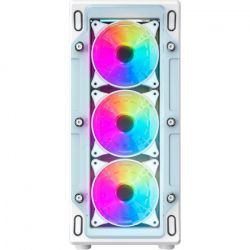 Корпус GameMax Starlight 2 AW, White, без БП, Mid Tower, для ATX / MicroATX / Mini-ITX, 1xType-C / 1xUSB 3.0 / 1xUSB 2.0, макс. CPU - 155 мм / VGA - 330 мм, 6x120 мм ARGB, боковая панель из закаленного стекла - Картинка 4