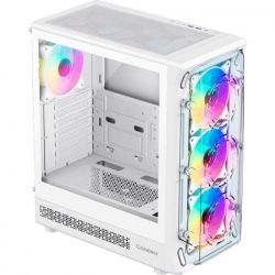Корпус GameMax Starlight 2 AW, White, без БП, Mid Tower, для ATX / MicroATX / Mini-ITX, 1xType-C / 1xUSB 3.0 / 1xUSB 2.0, макс. CPU - 155 мм / VGA - 330 мм, 6x120 мм ARGB, боковая панель из закаленного стекла - Картинка 5