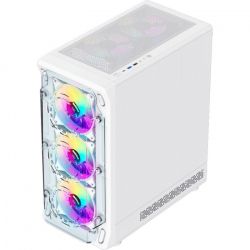 Корпус GameMax Starlight 2 AW, White, без БП, Mid Tower, для ATX / MicroATX / Mini-ITX, 1xType-C / 1xUSB 3.0 / 1xUSB 2.0, макс. CPU - 155 мм / VGA - 330 мм, 6x120 мм ARGB, боковая панель из закаленного стекла - Картинка 6