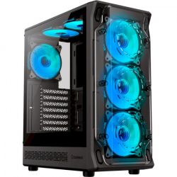 Корпус GameMax Starlight 2 AB, Black, без БП, Mid Tower, для ATX / MicroATX / Mini-ITX, 1xType-C / 1xUSB 3.0 / 1xUSB 2.0, макс. CPU - 155 мм / VGA - 330 мм, 6x120 мм ARGB, боковая панель из закаленного стекла - Картинка 2