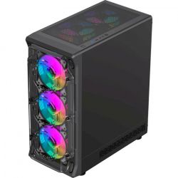 Корпус GameMax Starlight 2 AB, Black, без БП, Mid Tower, для ATX / MicroATX / Mini-ITX, 1xType-C / 1xUSB 3.0 / 1xUSB 2.0, макс. CPU - 155 мм / VGA - 330 мм, 6x120 мм ARGB, боковая панель из закаленного стекла - Картинка 5