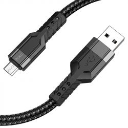  USB 2.0 AM - microUSB (5P), 1.2 , Black, Hoco "U110", 2.4A