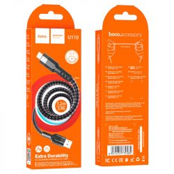 Кабель USB 2.0 AM - microUSB (5P), 1.2 м, Black, Hoco "U110", 2.4A - Картинка 3
