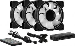 ���������� 120 ��, AeroCool Mirage 12 ARGB Pro, Black, 120x120x25 ��, ARGB �����������, 1300 ��/��, 17.8 �� (�), 6-pin, ������������� ��������, 3 �� � �������� + ��������� + ����� ��