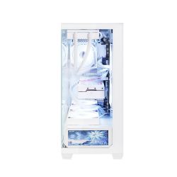 Корпус ALmordor QX25A LCD White, без БЖ, для ATX/MicroATX/Mini ITX, 1xUSB-С, 2xUSB-A 3.0, макс. CPU - 160 мм / VGA - 410 мм / PSU - 180 мм, скляні ліва та лицева панелі, LCD-екран 6.2" (ALQX25AWH_LCD) - Картинка 3