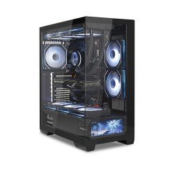 Корпус ALmordor QX25A LCD Black, без БЖ, для ATX/MicroATX/Mini ITX, 1xUSB-С, 2xUSB-A 3.0, макс. CPU - 160 мм / VGA - 410 мм / PSU - 180 мм, скляні ліва та лицева панелі, LCD-екран 6.2" (ALQX25ABK_LCD) - Картинка 6