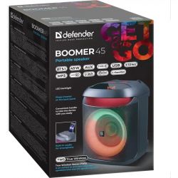 ������� ���������� Defender Boomer 45, Black, 45 ��, Bluetooth 5.1, MP3, FM, USB, microSD, AUX, 3600 mAh (65245) - �������� 8