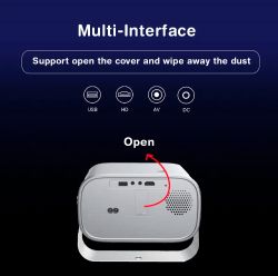 Проектор Magcubic MG50 Pro, Grey, LED, WiFi 6 / Bluetooth 5.0, 1280x720, 300 Лм, 5 Вт, Hi3751V352 (4 ядра), HDMI, USB, Android 12, пульт ДК - Картинка 2