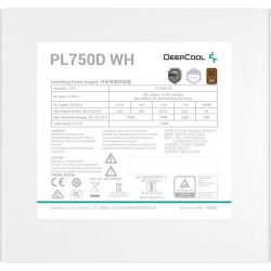 ���� �������� 750 ��, Deepcool PL750D, White, 80+ Bronze, Active PFC, 12 �� HYB, 2xMolex / 6xSATA / 1x16-pin / 3x6+2-pin / 2x4+4-pin / 1x20+4-pin, ������ OPP/OVP/SCP/OTP/OCP/UVP/SIP/NLO, ATX12V V3.0 (R-PL750D-FC0W-EU-V2) - �������� 4