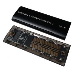 Карман внешний Dynamode, Black, M.2, Type-C 3.2 Gen2, 1xM.2 NVMe / SATA, формат 2230/2242/2260/2280 (DM-CAD-SSD10) - Картинка 2