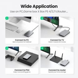 ������ ������� Ugreen US221, Grey, 2.5", USB 3.1 Gen2, 1xSATA, ����������� ������ (70499) - �������� 4