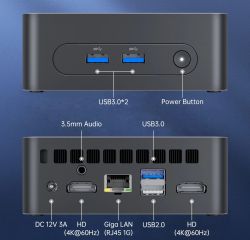 Неттоп Soyo M2 Plus 2, Black, N100 (4x0.1-3.4 GHz), 16Gb DDR4, 512Gb SSD NVMe, UHD Graphics, WiFi 5, Bluetooth 5.0, GLan, 3xUSB 3.2 / 1xUSB 2.0, 2xHDMI, Windows 11 Pro (TLM004) - Картинка 6