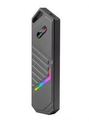 ������ ������� UnionSine, Dark Grey, M.2, Type-C 3.1 Gen2, 1xM.2 NVMe / SATA, ������ 2230/2242/2280, LED ���������, ����������� ������ (US-KFS102)