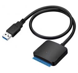 Адаптер Teucer, Black, USB 3.0 - SATA 2.5" SSD/HDD, 30 см, блок питаяния 12V / 2A (TE-FX-USB3.0PS2A) - Картинка 2