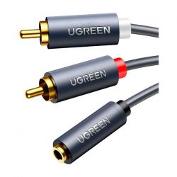 ������-���������� ��������, 3.5 �� (F) - 2xRCA (M), 1 �, Black, Ugreen AV102 (10588)