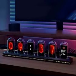 Часы IPStube Nixie RGB Tube, Black, 6 x 1.14" (240x135, IPS), WiFi, Type-C (H401) - Картинка 2