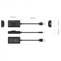 Звуковая карта USB 2.0, Orico SC2, Black, 10 см - Картинка 4