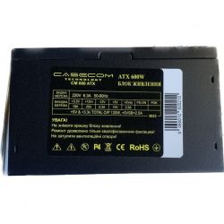 Блок живлення 600 Вт, Casecom, Black, 12 см, 1xMolex / 4xSATA / 1x6+2-pin / 1x4+4-pin / 1x20+4-pin (CM 600 ATX) - Картинка 3