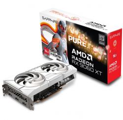 ³�������� Radeon RX 9060 XT, Sapphire, PURE (White Edition), 16Gb GDDR6, 128-bit, HDMI/2xDP, 3290/20000 MHz, 8-pin (11350-02-20G)