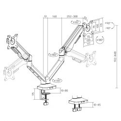 � ��������� ��������� ��� �������� 17-35" OfficePro MA442B, Black, ��� ���� �������, VESA 100x100 ��/75x75 ��, ����������� (��������, ������, ���������, ������), ������������ �� 12 �� - �������� 8