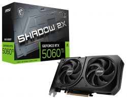 ³�������� GeForce RTX 5060 Ti, MSI, SHADOW 2X PLUS, 8Gb GDDR7, 128-bit, HDMI/3xDP, 2587/28000 MHz, 8-pin (G506T-8S2P)