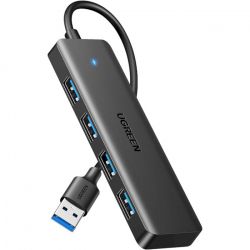 ��� USB Ugreen CM219, Black, USB 3.0 - 4xUSB 3.0, ������ 15 �� (25851)