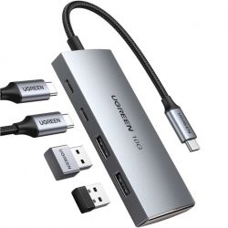 ��� USB Ugreen CM480, Grey, Type-C 3.2 - 2xType-C 3.2 / 2xUSB 3.2, ������ 15 ��, ����������� ������ (30758) - �������� 2