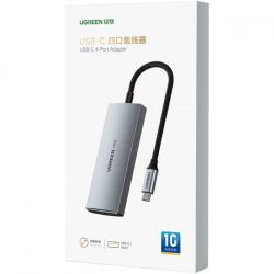 ��� USB Ugreen CM480, Grey, Type-C 3.2 - 2xType-C 3.2 / 2xUSB 3.2, ������ 15 ��, ����������� ������ (30758) - �������� 3