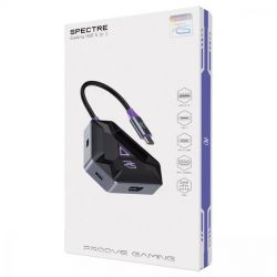 Хаб USB Proove Gaming Spectre, Dark Grey, Type-C 3.1 - 1xType-C (100 Вт) / 1xType-C 3.0 / 2xUSB 3.0 / HDMI 4K, кабель 15 см, алюмінієвий корпус (HBPG10221205) - Картинка 3