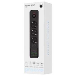 Фильтр сетевой Proove Power Strip P-03, 3 розетки, 2 м, Black, 2xType-C (5V/2.4A), 4xUSB (5V/2.4A), выключатель, заземление, до 2500 Вт, 10A (PSP342420001) - Картинка 5