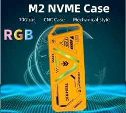 ������ ������� TISHRIC T20, Orange, M.2, Type-C 3.1 Gen2, 1xM.2 NVMe / SATA, ������ 2230/2242/2260/2280, RGB ���������, ����������� ������ - �������� 2