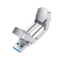   USB 256Gb MoveSpeed 2-in-1 (R2.0), Silver, Type-C / USB 3.2 Gen2,  520/450 /, 