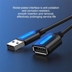 ������ USB 2.0 AM - USB AF, 2 �, Black, Vention (CBIBH) - �������� 2