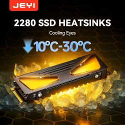 �������� ��� M.2 Jeyi "Cooling Eyes", Black, ��� ������� 2280, �������������� � ��������� - �������� 2