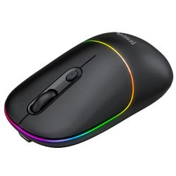 Мышь беспроводная Proove Blink, Black, Bluetooth 5.0 / Bluetooth 3.0 / USB 2.4GHz / Type-C, оптическая, 800 - 1600 dpi, RGB подсветка, 4 кнопки, аккумулятор 650 mAh (WMBL00002001) - Картинка 2