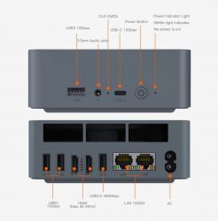 Неттоп Beelink EQR5, Grey, Ryzen 5 Pro 5650U (6x2.3-4.2 GHz), 16Gb DDR4 3200 MHz SO-DIMM, 500Gb SSD NVMe, 1xM.2 2280, Radeon RX Vega 7, WiFi 6, Bluetooth 5.2, 2xGLan, Type-C / 3xUSB 3.2 / 1xUSB 2.0, 2xHDMI, Windows 11 Pro - Картинка 3