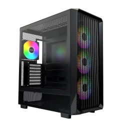 ������ Montech X5, Black, Mid Tower, ��� ��, ��� E-ATX / ATX / Micro ATX / Mini ITX, 1xType-C / 1xUSB 3.0 / 2xUSB 2.0, ����. CPU - 165 �� / GPU - 410 ��, 3x140 �� ARGB / 1x140 �� ARGB, ������� ������ �� ����������� ������