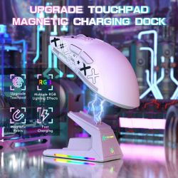 ���� ���������� Attack Shark X1 + ���-�������, White (Grip Tape), Bluetooth 5.2 / USB 2.4GHz / Type-C, ������� (������ PixArt PAW3395 Pro), �� 40 000 dpi, 60G, 700IPS, 5 ������, ���������� Omron, ����������, 53 � - �������� 4