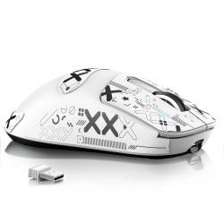 ���� ������������ Attack Shark X3 Max, White (Grip Tape), Bluetooth 5.2 / USB 2.4GHz / Type-C, ���������� (������ PixArt PAW3950), �� 42 000 dpi, 50G, 750IPS, 5 ������, ������������� Omron, �����������, 49 �