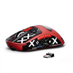 ���� ������������ Attack Shark X3, Red (Tape), Bluetooth 5.2 / USB 2.4GHz / Type-C, ���������� (������ PixArt PAW3395), �� 26 000 dpi, 50G, 650IPS, 5 ������, ������������� Kailh GM 8.0, �����������, 49 �