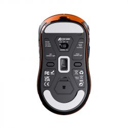 ���� ������������ Attack Shark X3, Orange (Tape), Bluetooth 5.2 / USB 2.4GHz / Type-C, ���������� (������ PixArt PAW3395), �� 26 000 dpi, 50G, 650IPS, 5 ������, ������������� Kailh GM 8.0, �����������, 49 � - �������� 5