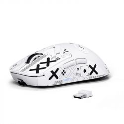 ���� ������������ Attack Shark X3, White (Tape), Bluetooth 5.2 / USB 2.4GHz / Type-C, ���������� (������ PixArt PAW3395), �� 26 000 dpi, 50G, 650IPS, 5 ������, ������������� Kailh GM 8.0, �����������, 49 �