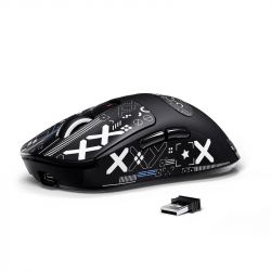 ���� ������������ Attack Shark X3, Black (Tape), Bluetooth 5.2 / USB 2.4GHz / Type-C, ���������� (������ PixArt PAW3395), �� 26 000 dpi, 50G, 650IPS, 5 ������, ������������� Kailh GM 8.0, �����������, 49 �