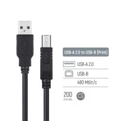 ������ USB 2.0 AM - USB BM, 2 �, Black, ColorWay (CW-CBUB072-BK) - �������� 5