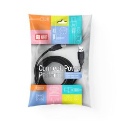 ������ USB 2.0 AM - USB BM, 2 �, Black, ColorWay (CW-CBUB072-BK) - �������� 6