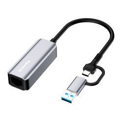 ��������� ������� USB 3.0 / Type-C - Gigabit Ethernet, Grey, ColorWay (CW-AD-CRG)