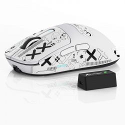   Attack Shark X3 Pro, White (Tape), Bluetooth 5.2 / USB 2.4GHz / Type-C,  ( PixArt PAW3395),  26 000 dpi, 50G, 650IPS, 5 ,  Kailh GM 8.0, , 59 